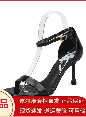 意尔康女鞋2025夏季新款时尚细高跟一字带后包跟凉鞋5452GL30693U