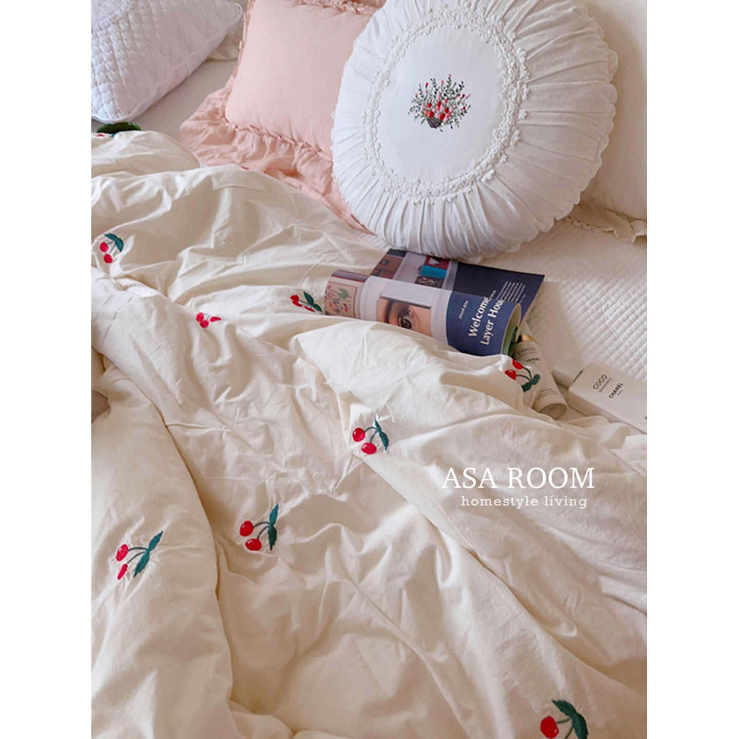 现货▲小美私藏 ~ 甜美小樱桃ASAROOM韩国纯棉樱桃被套清新又可爱