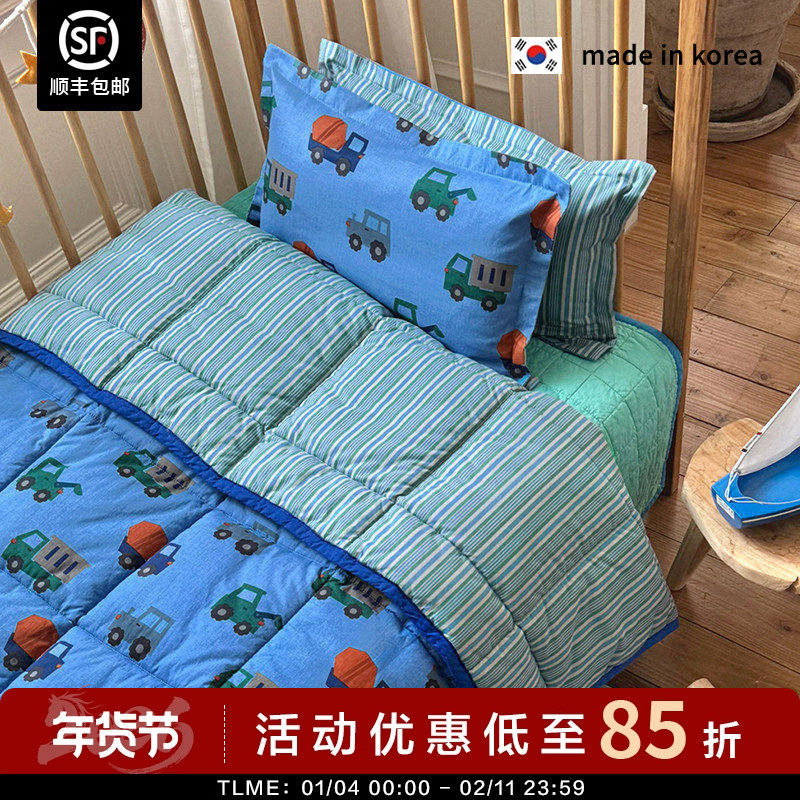 现货▲5折限量 韩国品牌Tinycosmos 儿童纯棉空调被可机洗 男宝款