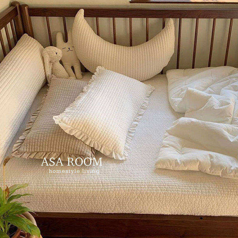 现货▲自家宝宝用～asaroom韩国绗缝纯棉枕套靠枕 30*70儿童枕套