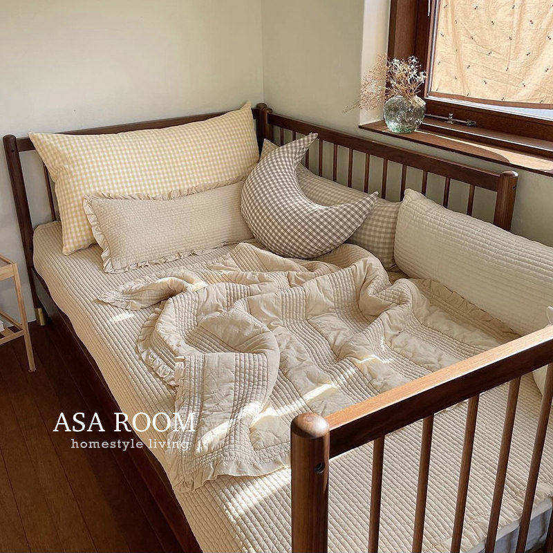 现货▲自家宝宝用～韩国纯棉婴幼儿床单绗缝空调被吸汗透气