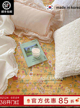 配色绝了 !  春款夹棉床盖 ASAROOM 韩国纯棉两面用床单