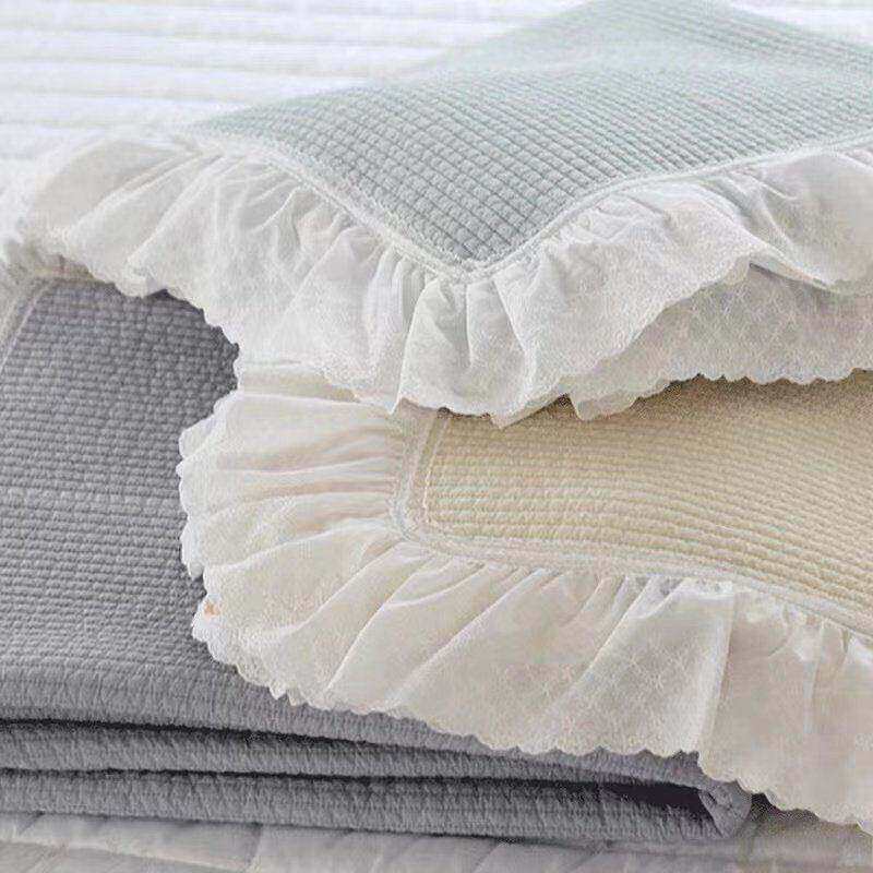 温柔奶油色~ASAROOM 韩国绗缝床单 高密度蕾丝四季床单