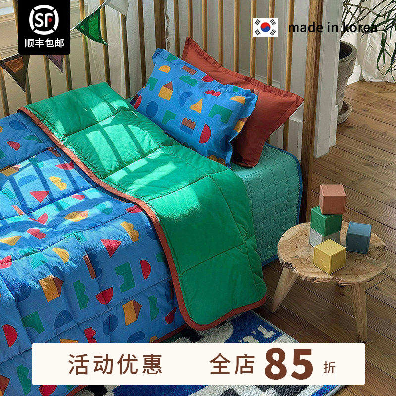 现货▲5折限量积木款 韩国品牌Tinycosmos 儿童纯棉空调被可机洗
