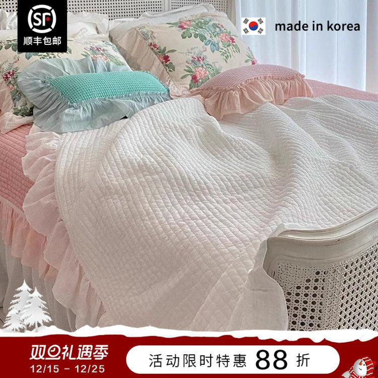 ASAROOM纯棉韩国床盖荷叶边