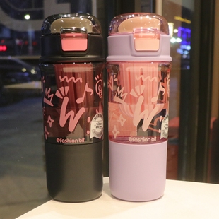 ins简约水杯男女生高颜值带茶隔耐高温塑料杯学生运动便携随手杯