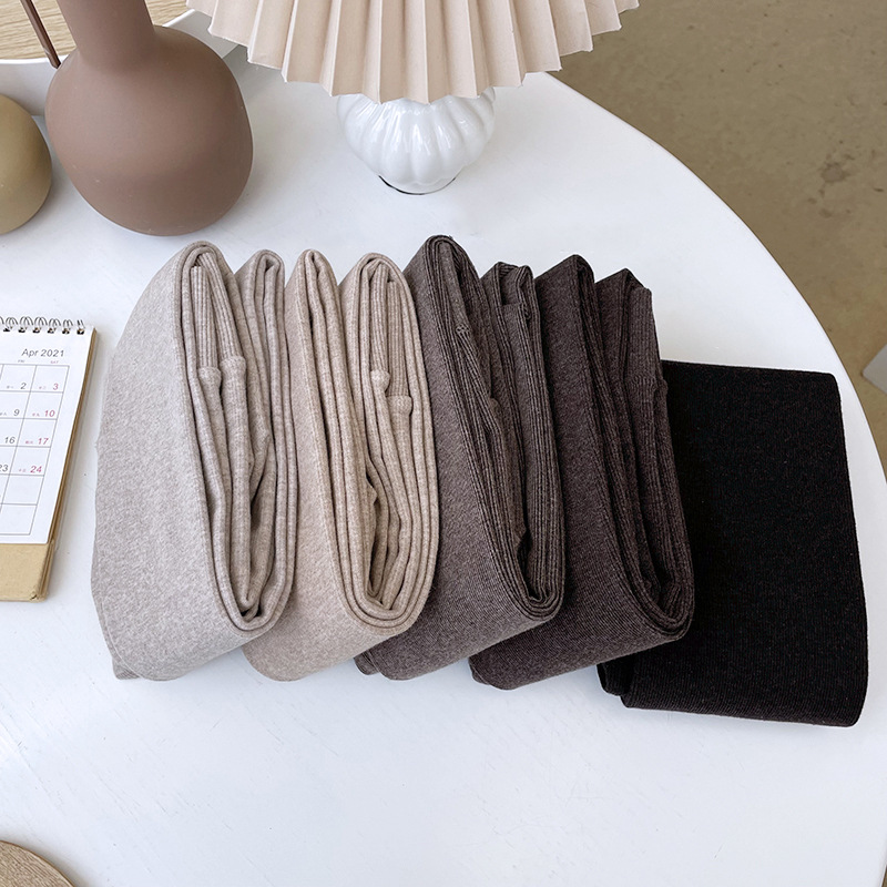 秋冬900D薄绒棉质竖条纹羽毛绒燕麦白显瘦保暖美腿打底连裤袜子女