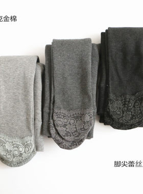 400g冬季加绒蕾丝打底裤袜
