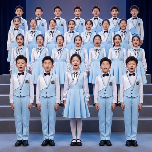 国庆儿童合唱团初中小学生爱国主题演讲朗诵比赛演出服女童礼服装