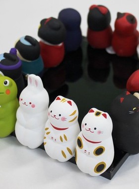 招财猫日本可爱风静坐青蛙摆件