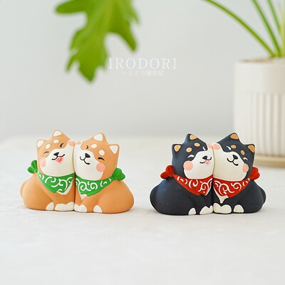 日本龙虎可爱萌系柴犬招财办公室