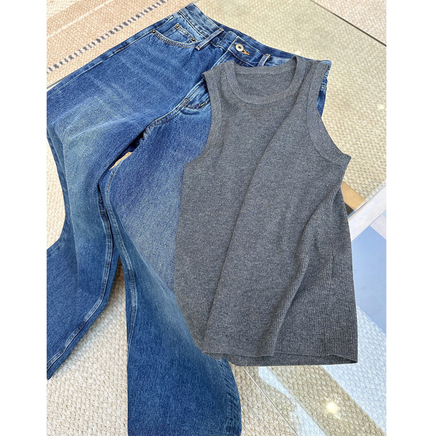 BC老钱风！闪闪金线真丝羊毛修身外穿内搭针织背心上衣