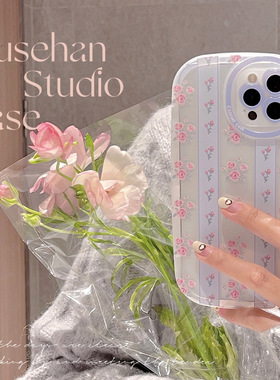 小众蓝色碎花oppofindx3手机壳x5pro女realme真我gt大师探索全包