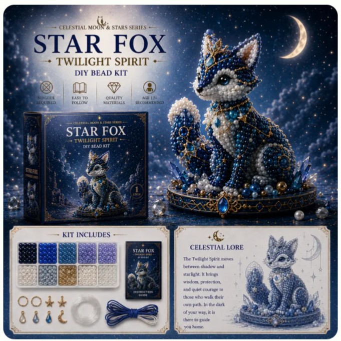 Moon Cat Luna Guardian DIY Bead Kit手工DIY串珠材料包摆件礼物