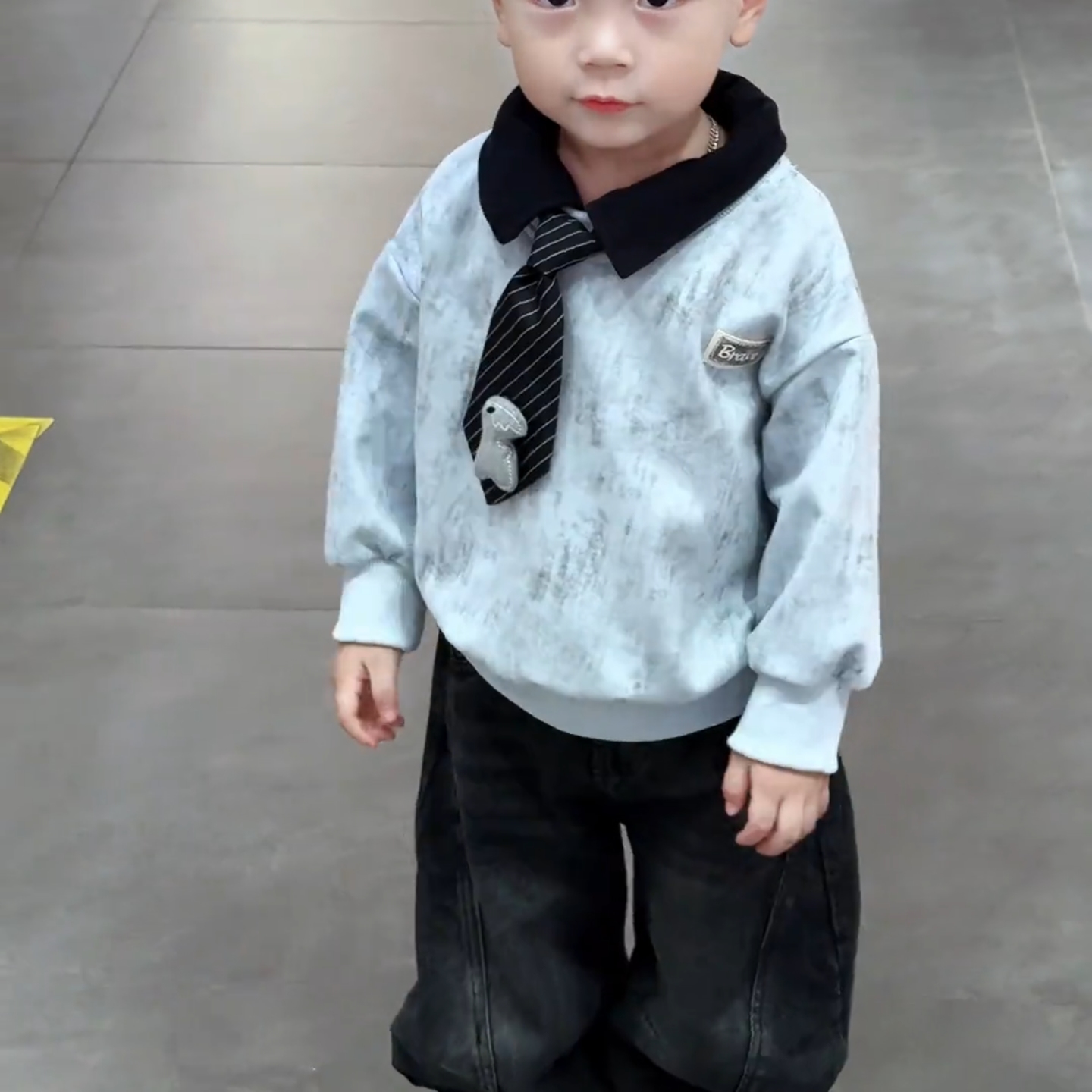 男童2025秋季新款卫衣套装儿童韩版POLO卫衣洋气牛仔裤潮酷两件套