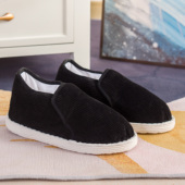 老北京千层底布鞋 靴 手工棉鞋 男女士加绒加厚冬季 保暖一脚蹬乐福鞋