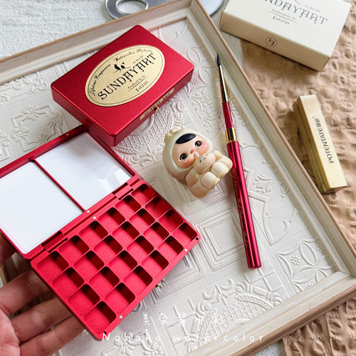 Sunday art定制航空铝高品质水彩甲油胶调色盒水彩颜料分装盒不染