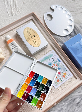 Sunday art定制航空铝高品质水彩甲油胶调色盒水彩颜料分装盒不染