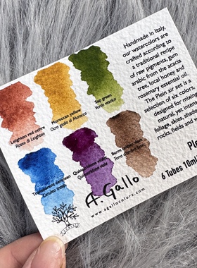 意大利Agallo水彩颜料分装6色24色自然套装ag艺术家手工水彩套装