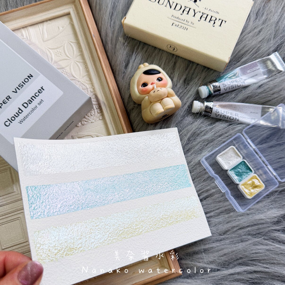 视爵2026新色云上舞白流行色水彩分装美甲珠光8ml套装水彩颜料