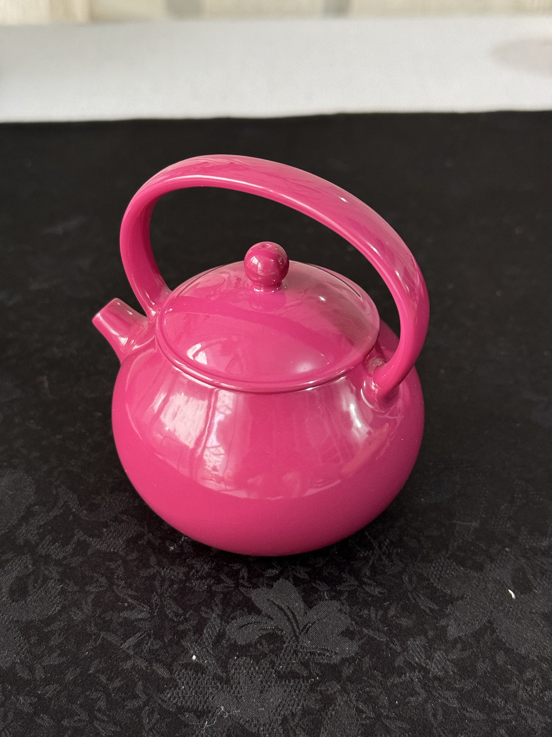 心歌古风茶堂胭脂红提梁小壶景德镇陶瓷泡茶单壶功夫茶具女士茶具