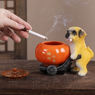 烟灰缸可爱搞怪防飞灰客厅高级感轻奢创意办公室送礼电竞小众礼物