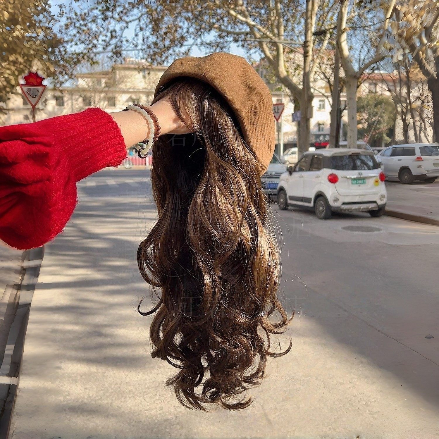 假发帽子女款2025新款冬一体防晒帽自然仿真秋冬时尚逼真洋气头套