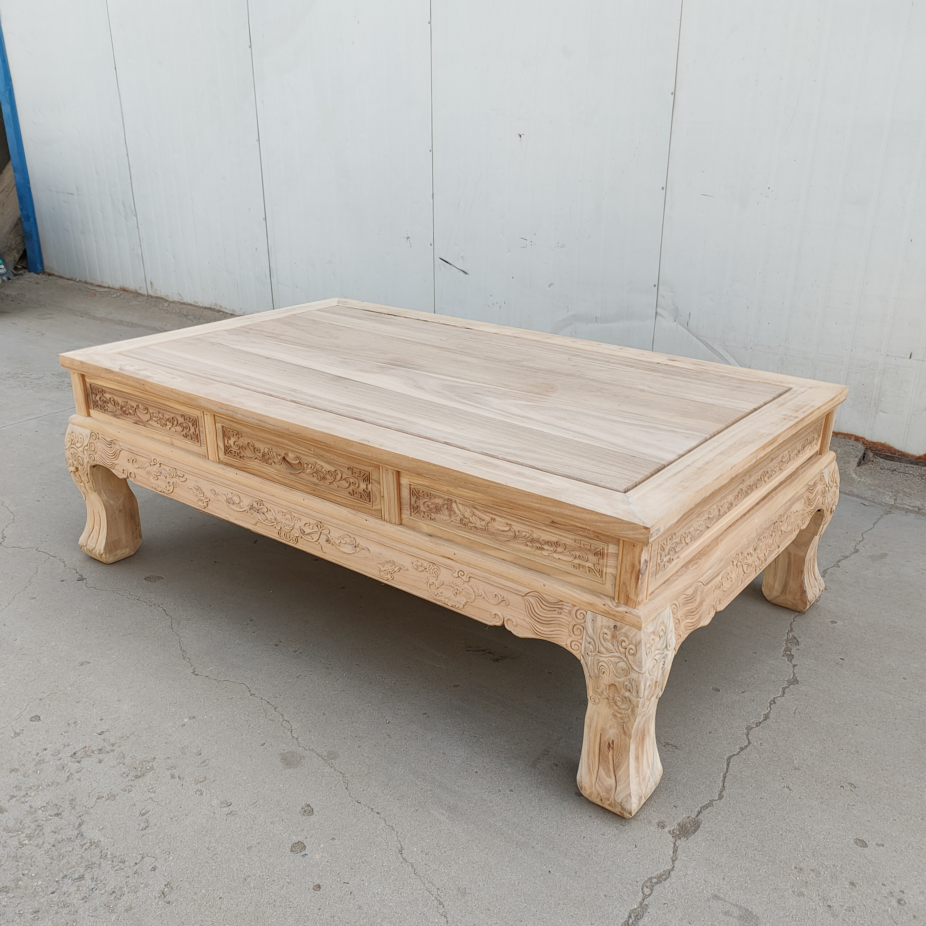 榆木实木雕花仿古大茶几客厅家用茶台茶桌地桌白坯白茬毛坯喝茶桌,住宅家具,茶几,淘宝优惠券,粉丝福利购,淘宝优惠卷