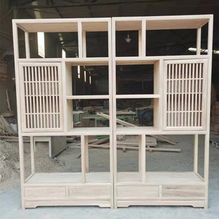 实木博古架多宝格展示柜客厅书房收纳储物柜中式复古置物架