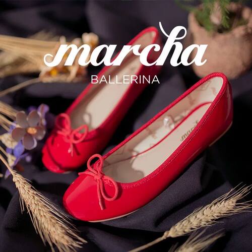 marcha新款香港蝴蝶结芭蕾舞鞋