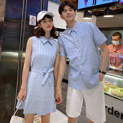 A6767女裙P58男衣P40 情侣装连衣裙女衬衣男小清新设计感学院风