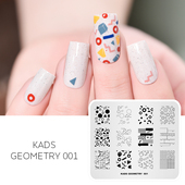 KADS GEOMETRY 23美甲三维视觉几何叠印设计点圆线条弯曲变换