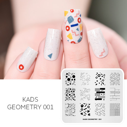 kads美甲几何图案印花模板