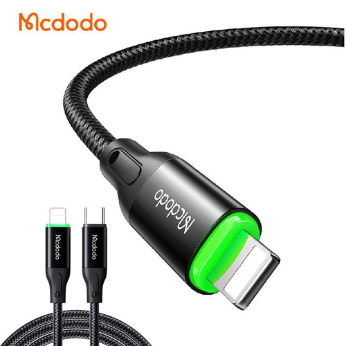 MCDODO USB-C TO Lightning 1.2米带灯型 可智能充满断电式快充数据线 适用于iPhone141312118plus苹果手机