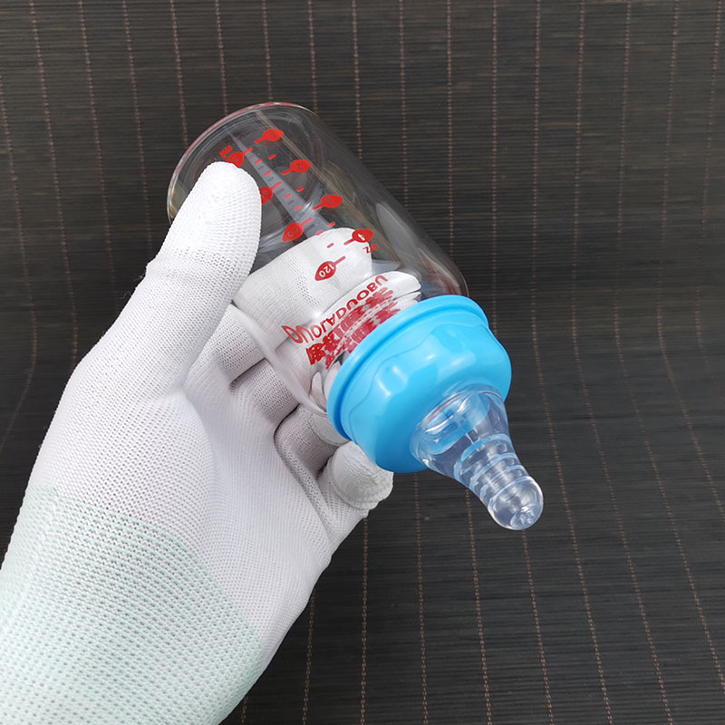 新生儿标准口径玻璃小奶瓶120ml食品级耐高温初生婴儿专用防胀气