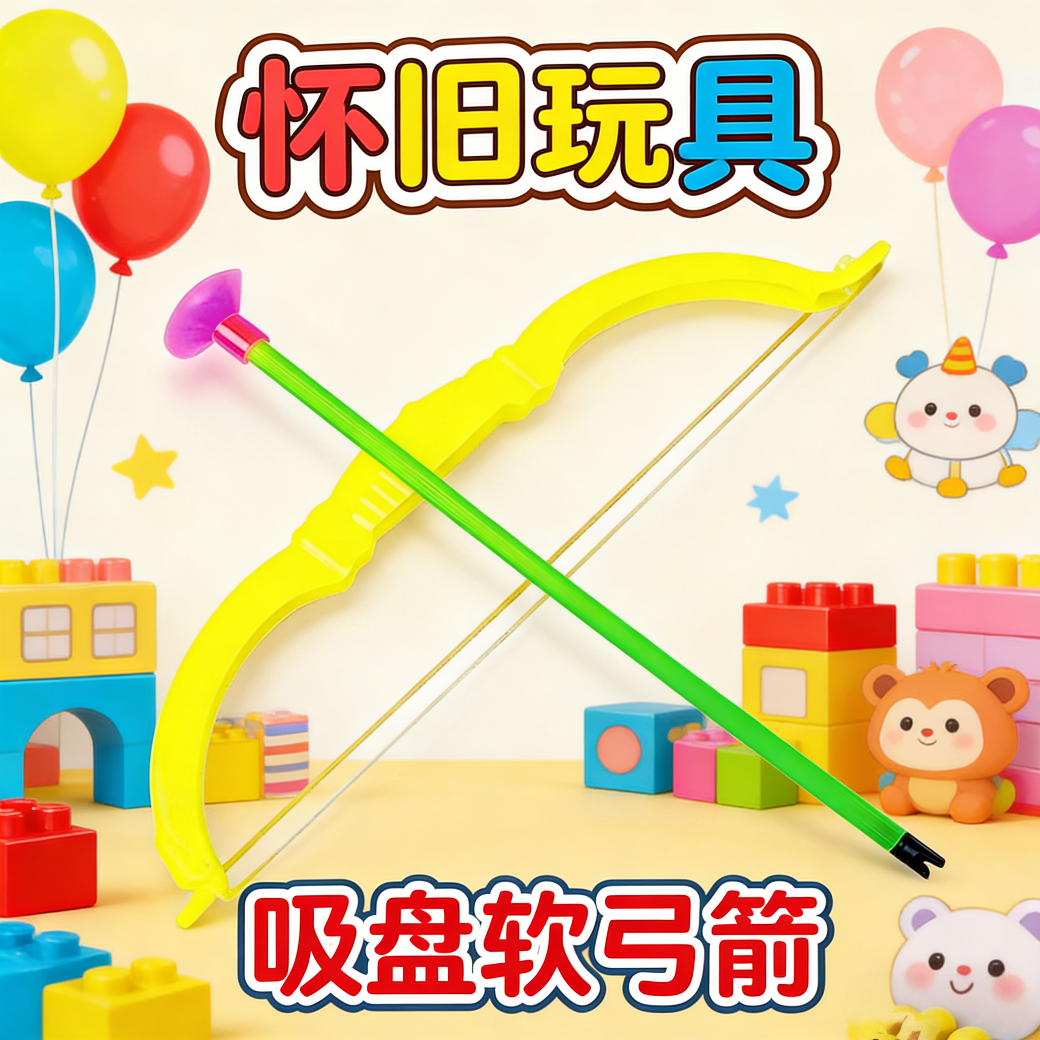 迷你弓箭户外吸盘儿童仿真射击小安全软弹枪枪弹软枪弹玩具软枪