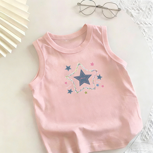 女童背心纯棉夏季2026新款T恤儿童休闲百搭无袖上衣夏天洋气时髦