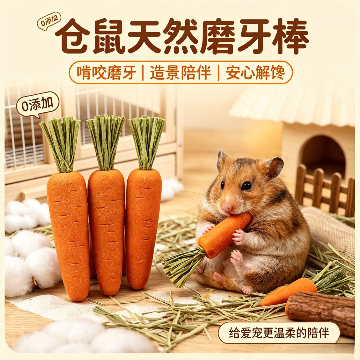 仓鼠磨牙棒胡萝卜兔子零食豚鼠龙猫荷兰猪金丝熊专用磨牙神器用品