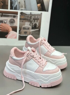 欧货IDO2025春款女鞋厚底板鞋女设计感小众蕾丝氛围感增高鞋女轻