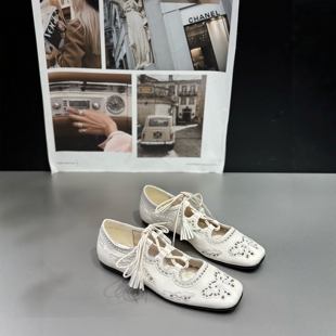 idosunyu2026巨好看的鞋子玛丽珍系带镂空小众设计感单鞋平底凉鞋