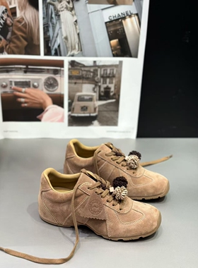 IDO女鞋新款2025爆款时尚气质秋季缪家真皮小麦穗内增高德训鞋女