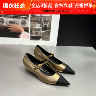 小羊皮精致尖頭坡跟高跟鞋 歐貨IDO秋季 2025新款 女鞋 女 瑪麗珍單鞋
