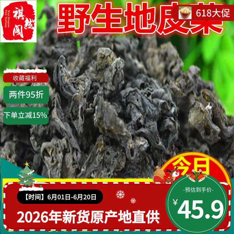 甘肃土特产野生地皮菜干地皮菜野生免邮地衣地达菜地木耳500g包邮
