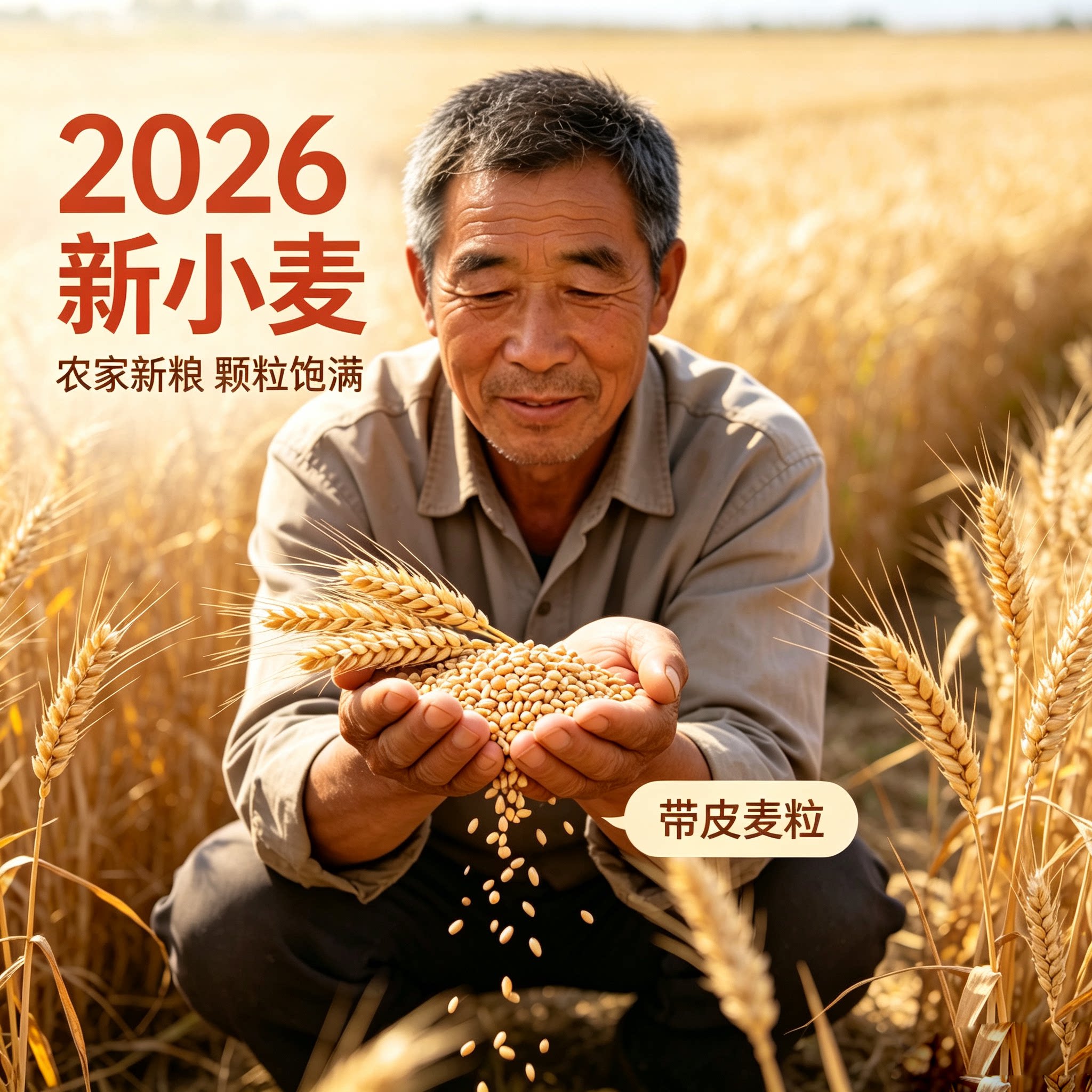 农家带皮小麦粒 可磨面粉发芽 做麦芽糖食用新小麦