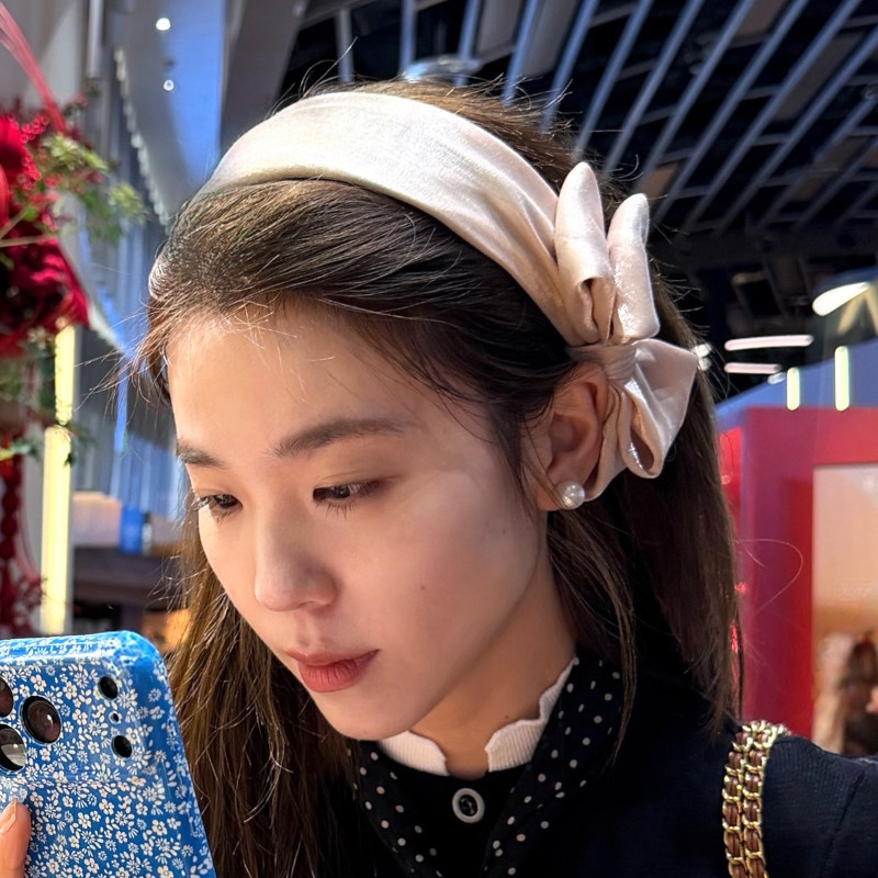 月光恋曲~法式复古侧面蝴蝶结发箍~淑女头箍甜美气质发带头饰女