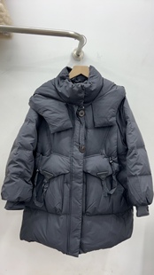 2025年冬装新款宽松休闲中长款气质百搭黑色羽绒服