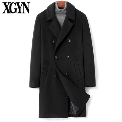 男士秋冬季保暖加厚单面羊毛大衣毛呢中长款风衣呢子外套羊绒大衣