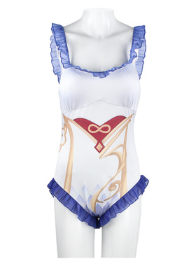 游戏甘雨cos服泳装cosplay服装遮肚显瘦连体泳衣女装表演服