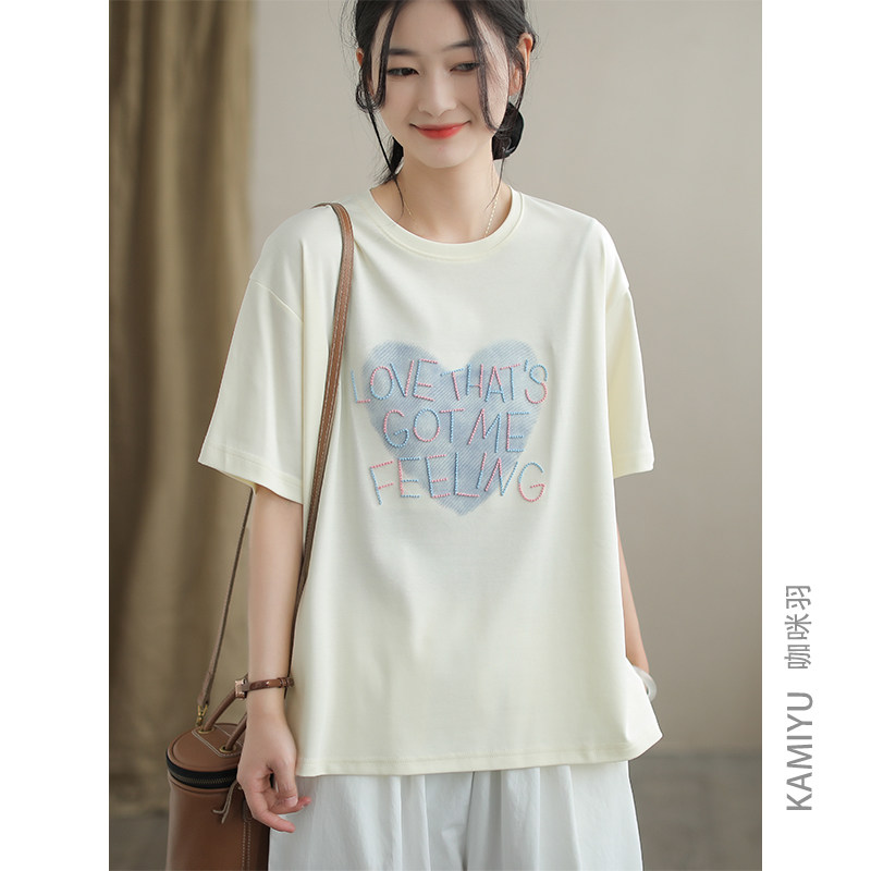 2026新款夏季T恤女圆领简约气质显瘦宽松百搭纯色女装上衣短袖女