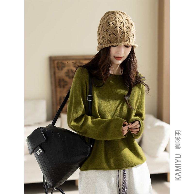 咖咪羽毛衣女秋冬新款女士38.5%绵羊毛宽松流行好看时尚女装上衣